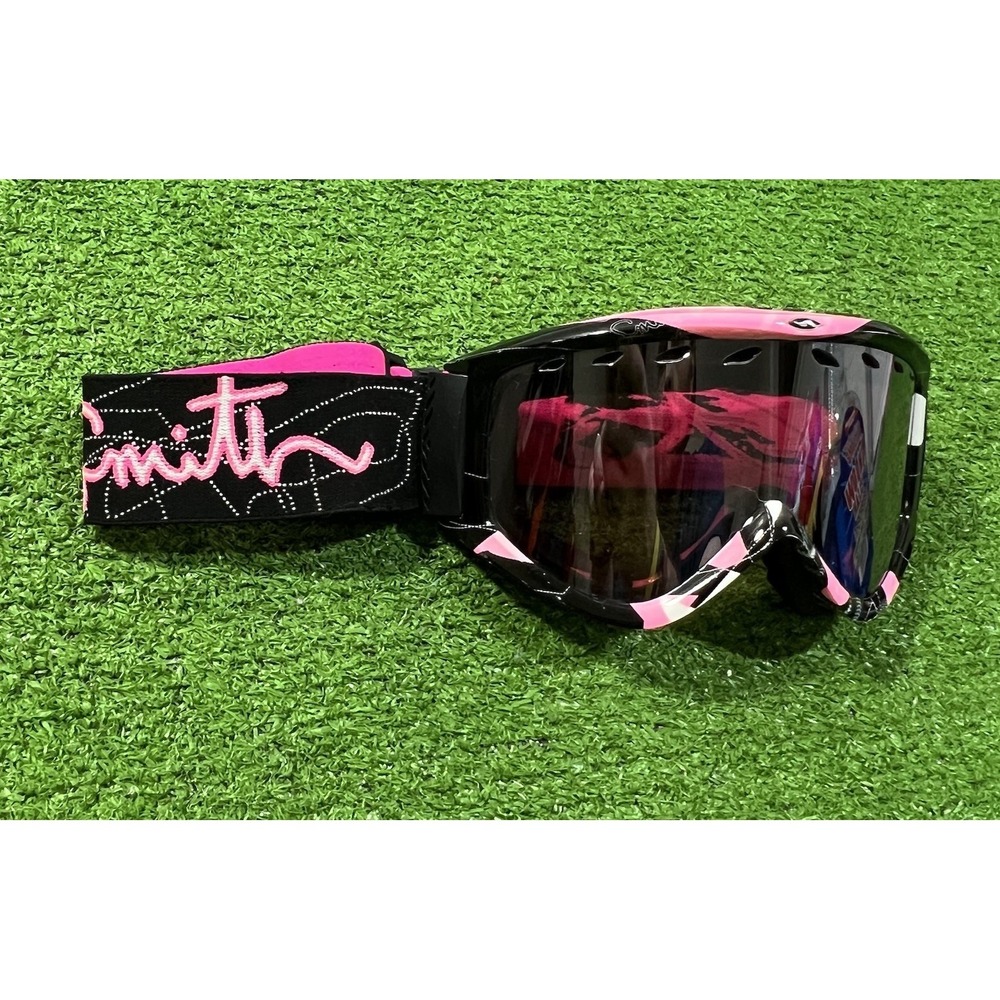 Y2K Motorcross Goggles Black And Pink Smith Optics ATV Eye Wear Ventilated